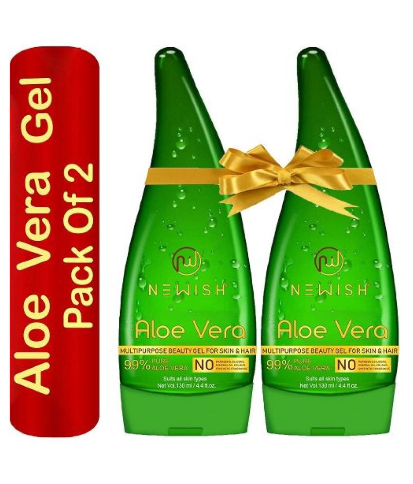 Newish Pure Aloe Vera Gel Combo for Face, Skin & Hair, 130 ml (Pack of 2)