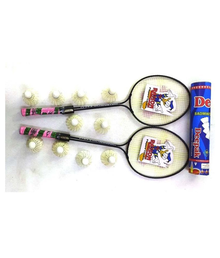 BADMINTON RACKET RAJSON COMBO PACK WITH 10 PIECE DEEPAK SHUTTLECOCK