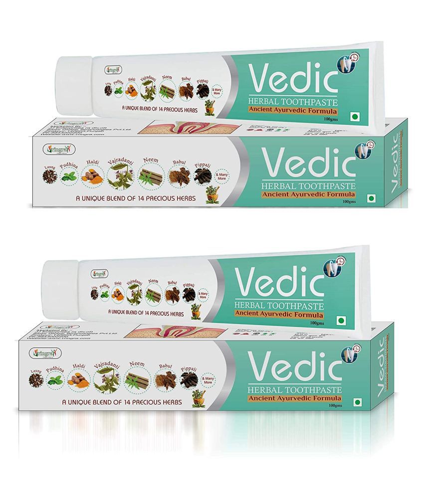 Ultra Pure - Vedic Mouth Freshener Toothpaste-Fluoride Free Toothpaste 100 gm Pack of 2