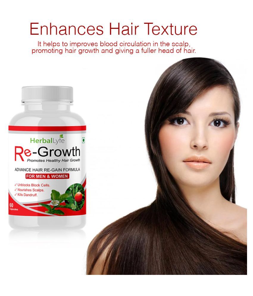 Herballyfe Hair Regrowth For Hair With Pure Herbs Extract Capsule 500