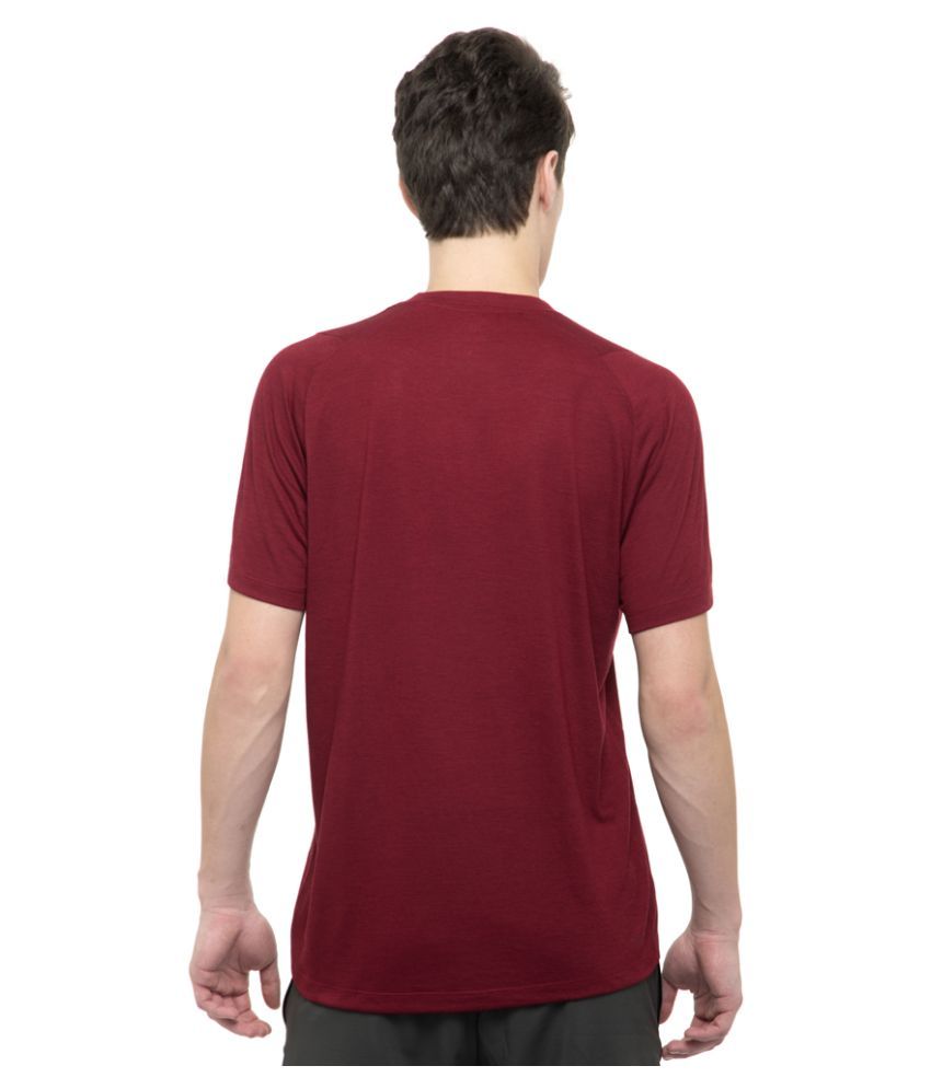 adidas maroon 3 stripe t shirt