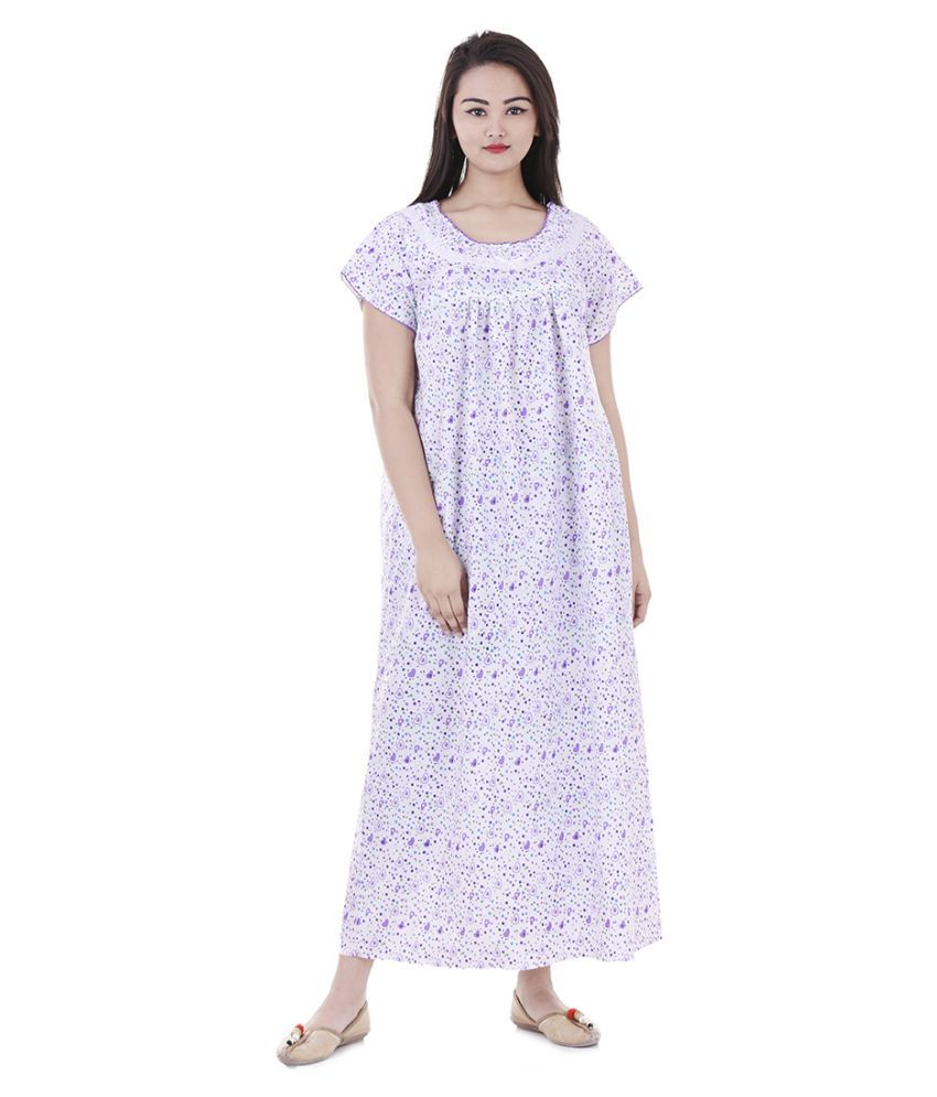 Buy Apratim Cotton Nighty And Night Gowns White Online At Best Prices In India Snapdeal