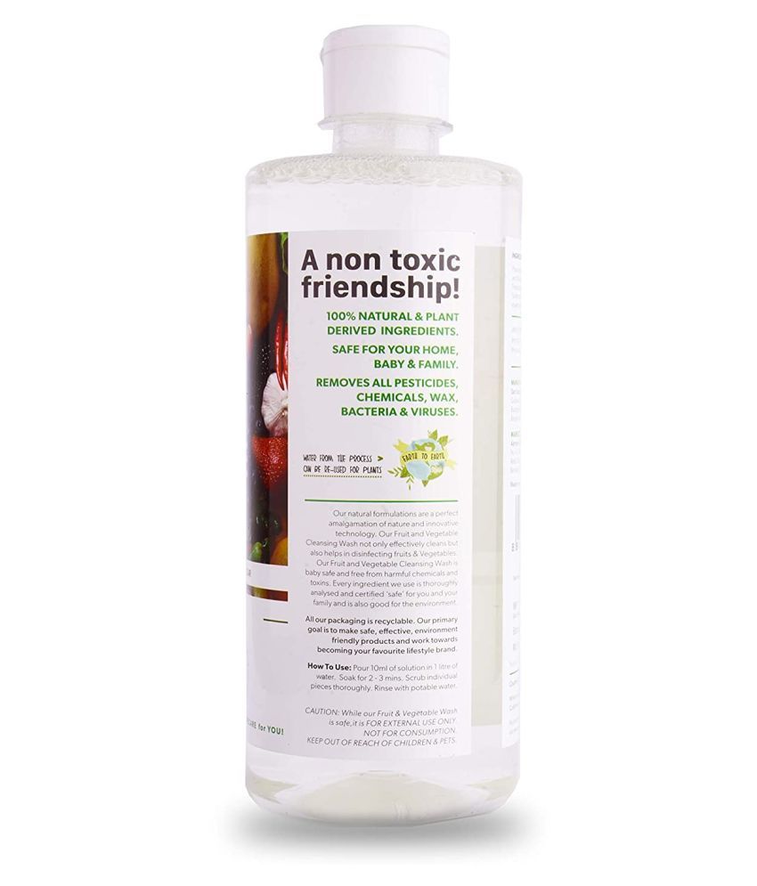 Natural Life 100 Safe Fruits and Vegetables Cleaner, 500 ml Remove