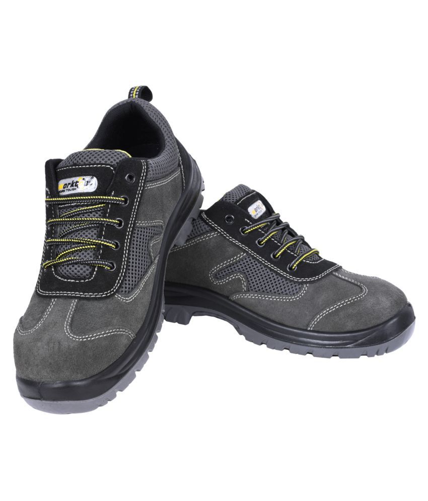 Buy Worktoes Mid Ankle Grey Safety Shoes Online at Low Price in India ...
