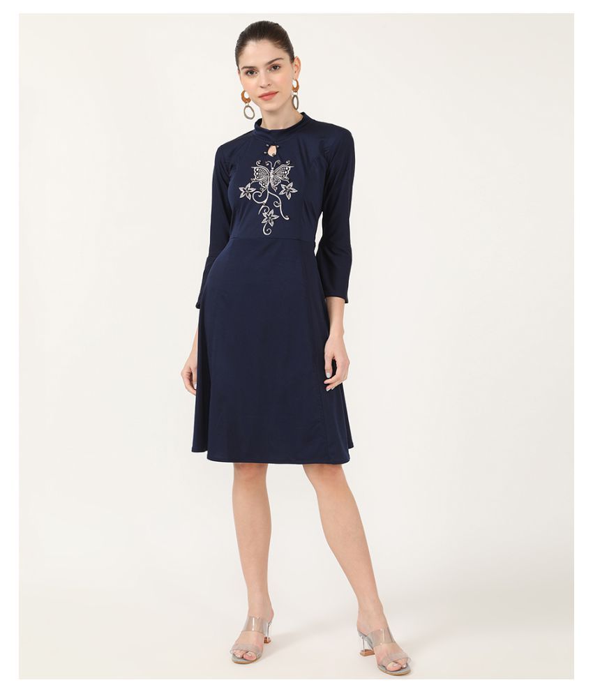 navy a line gown
