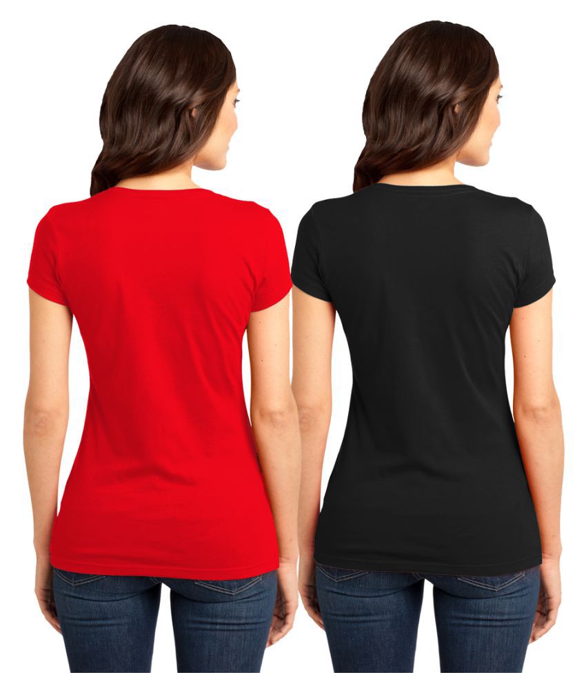 Buy ADIMA Cotton Black,red T-Shirts Pack of 2 Online at Best Prices in ...