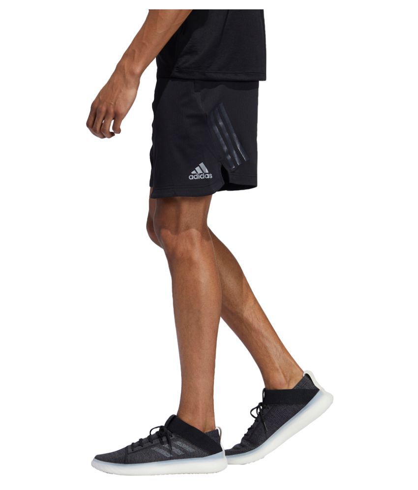 Adidas Black Polyester Fitness Shorts - Buy Adidas Black Polyester ...