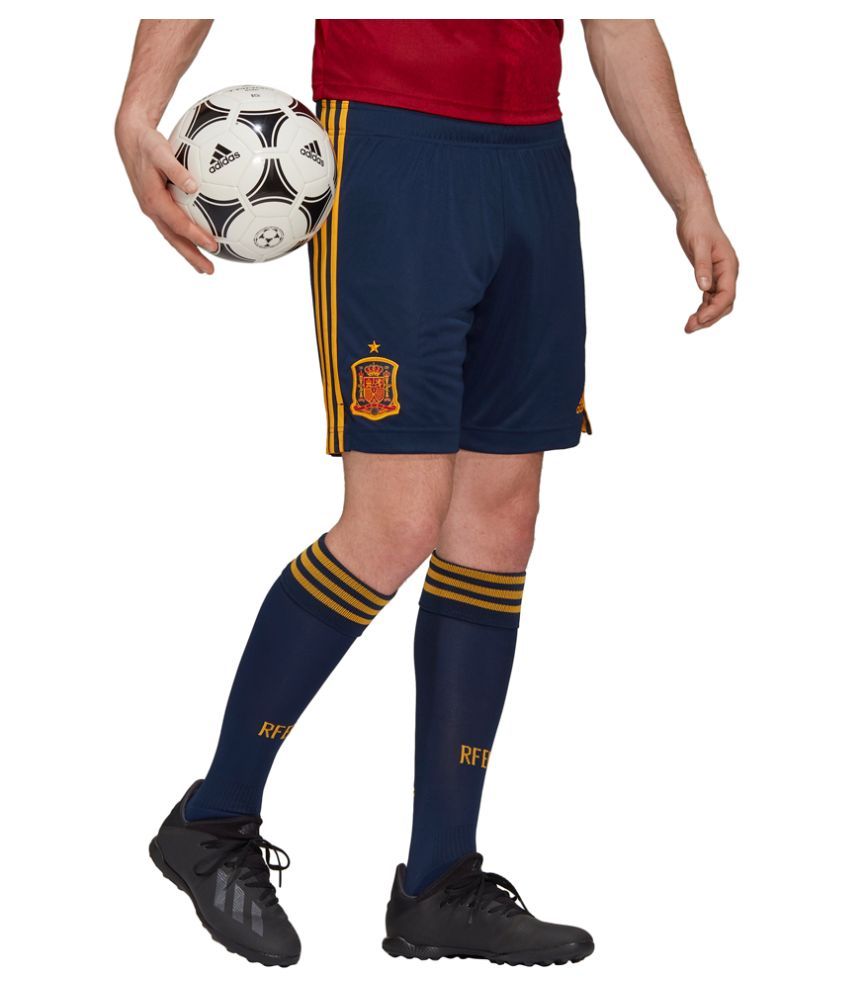 blue adidas football shorts