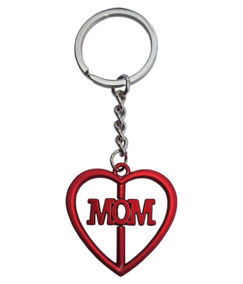 Shoppersduniya Spiral Heart Shape Mom Metal Keychain, Keyring Key ...