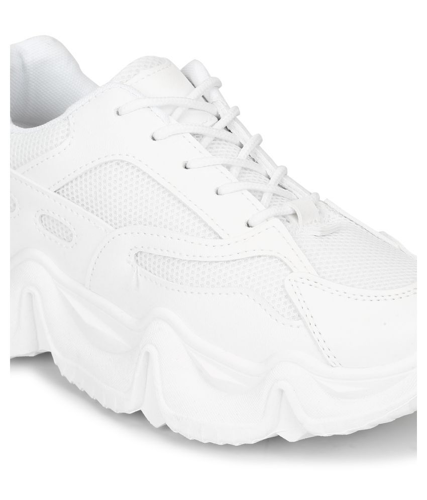 truffle collection white solid sneakers
