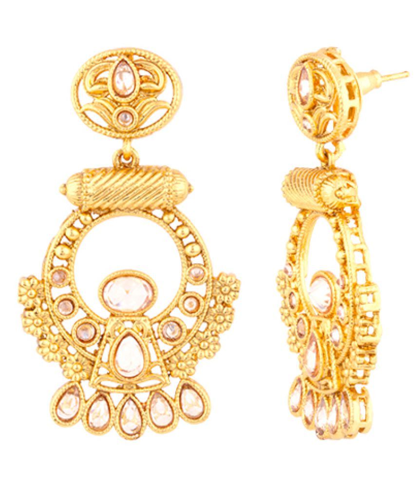 Voylla Gold Toned Chandbali Earrings - Buy Voylla Gold Toned Chandbali ...