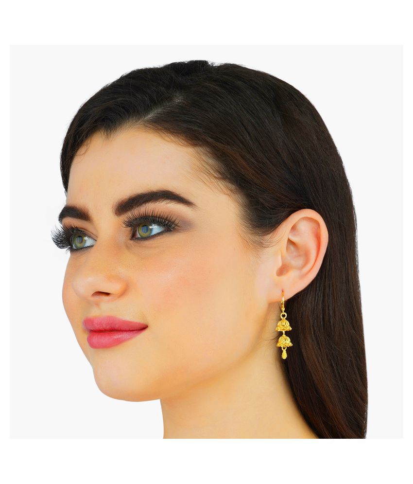 Darshini Designs - Yellow Jhumki Earrings ( Pack of 1 ) - Buy Darshini ...