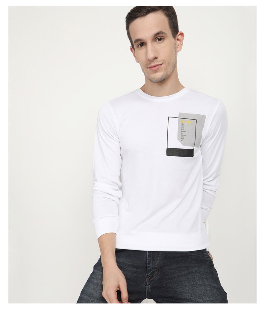 V2 Cotton Blend White Solids T-Shirt - Buy V2 Cotton Blend White Solids ...