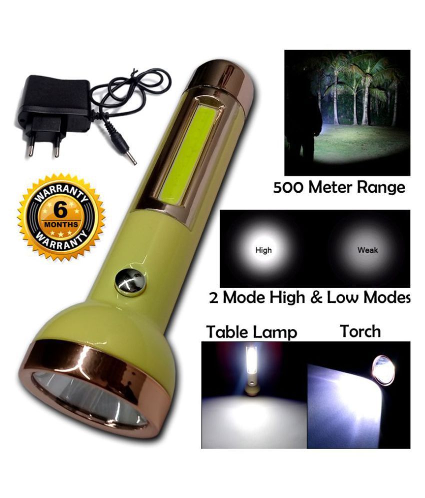QGS 3W Flashlight Torch 2in1 Rechargeable - Pack of 1