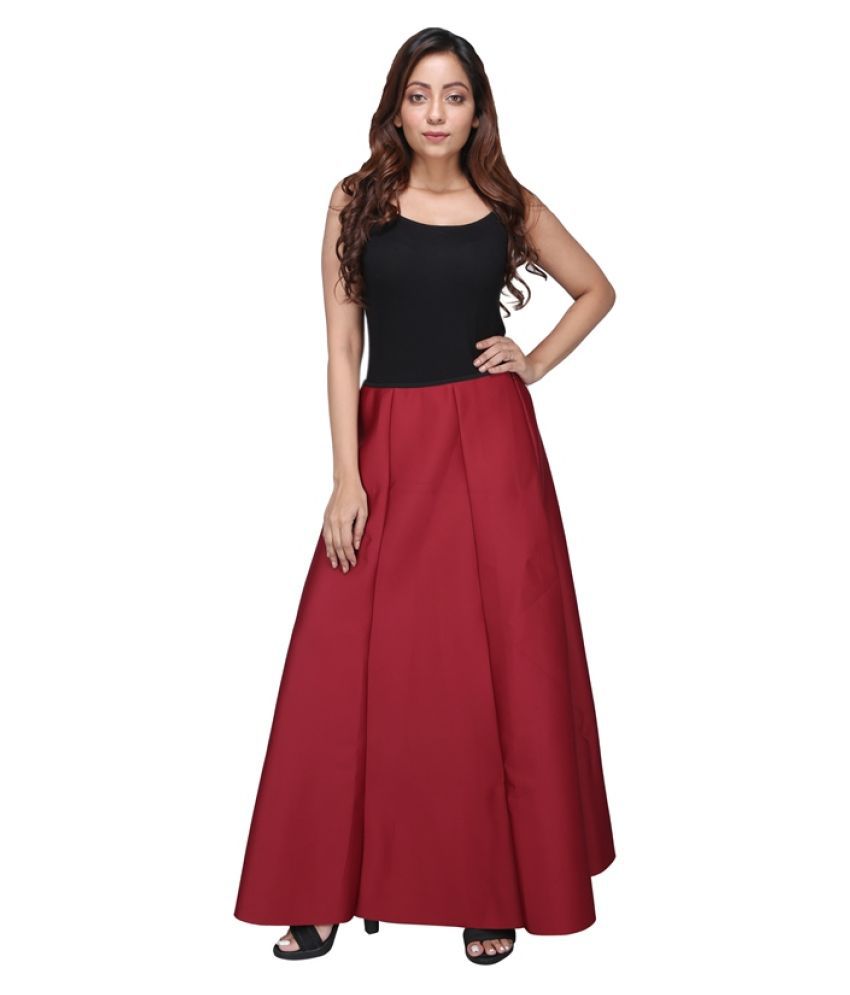 Buy Royal Beauty Cotton Lycra Ball Gown - Maroon Online at Best Prices ...