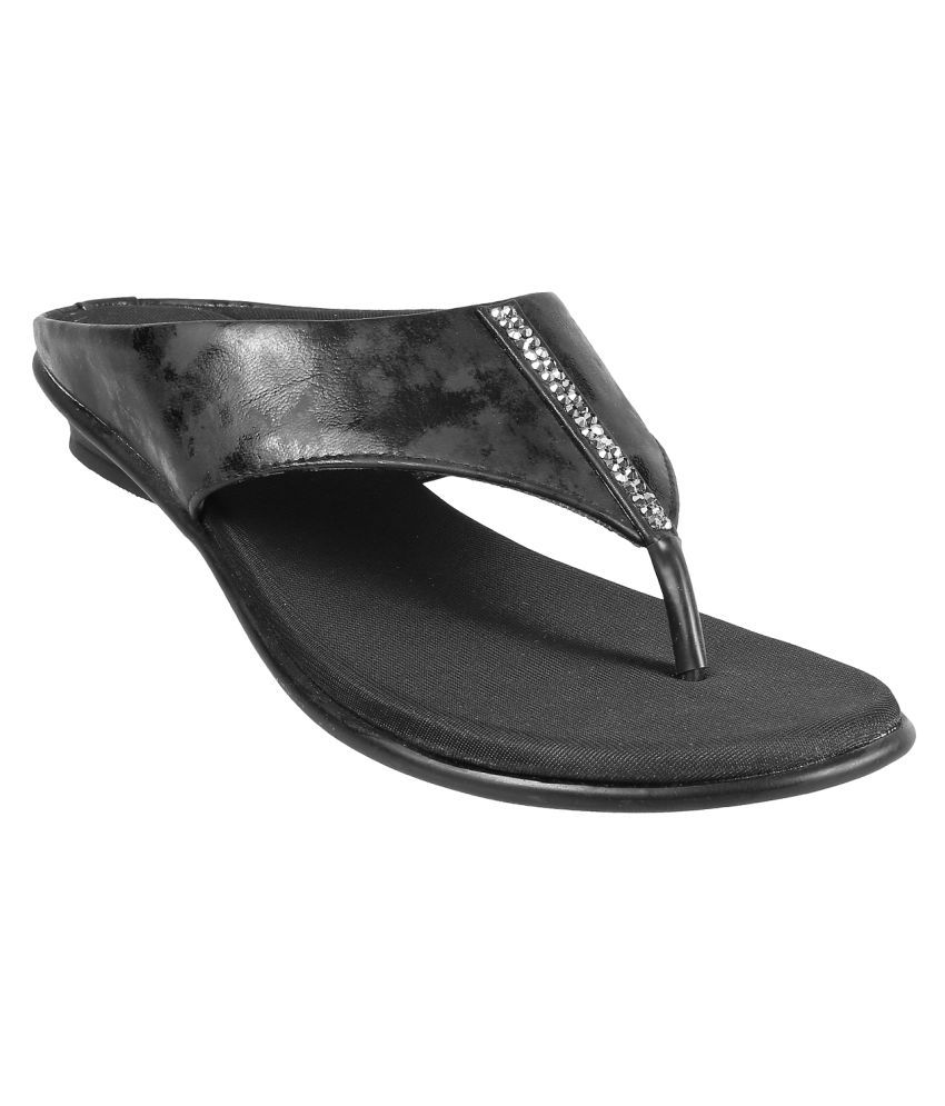 black walking flats