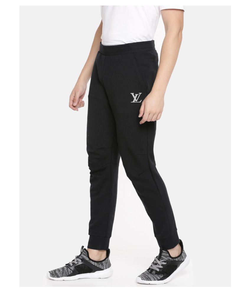 black polyester lycra trackpants