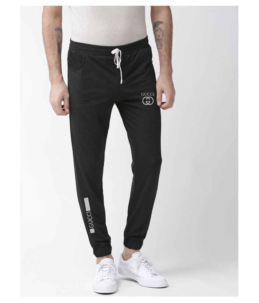 black polyester lycra trackpants