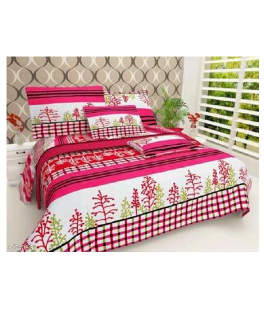 GS Glace Cotton Double Bedsheet with 2 Pillow Covers ( 220 cm x 250 cm