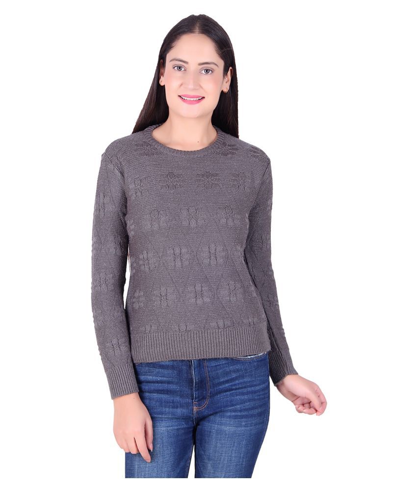 Buy Ogarti Acrylic Grey Pullovers Online at Best Prices in India - Snapdeal