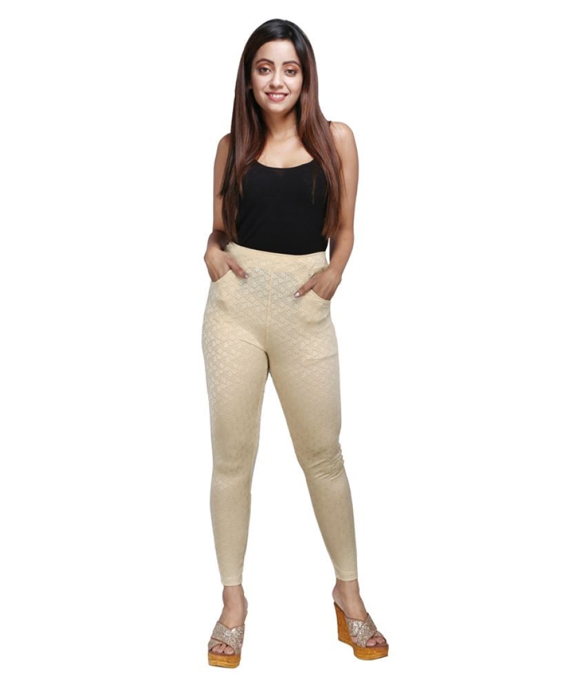 gold jeggings