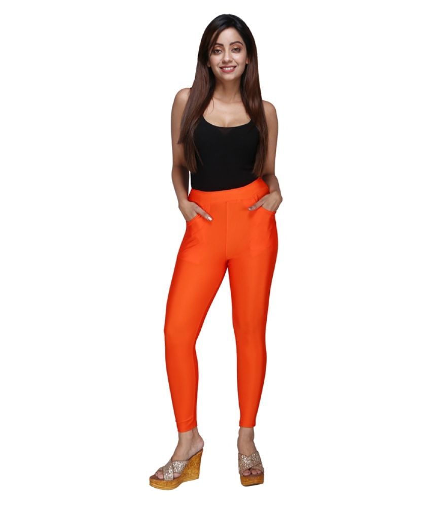 orange jeggings