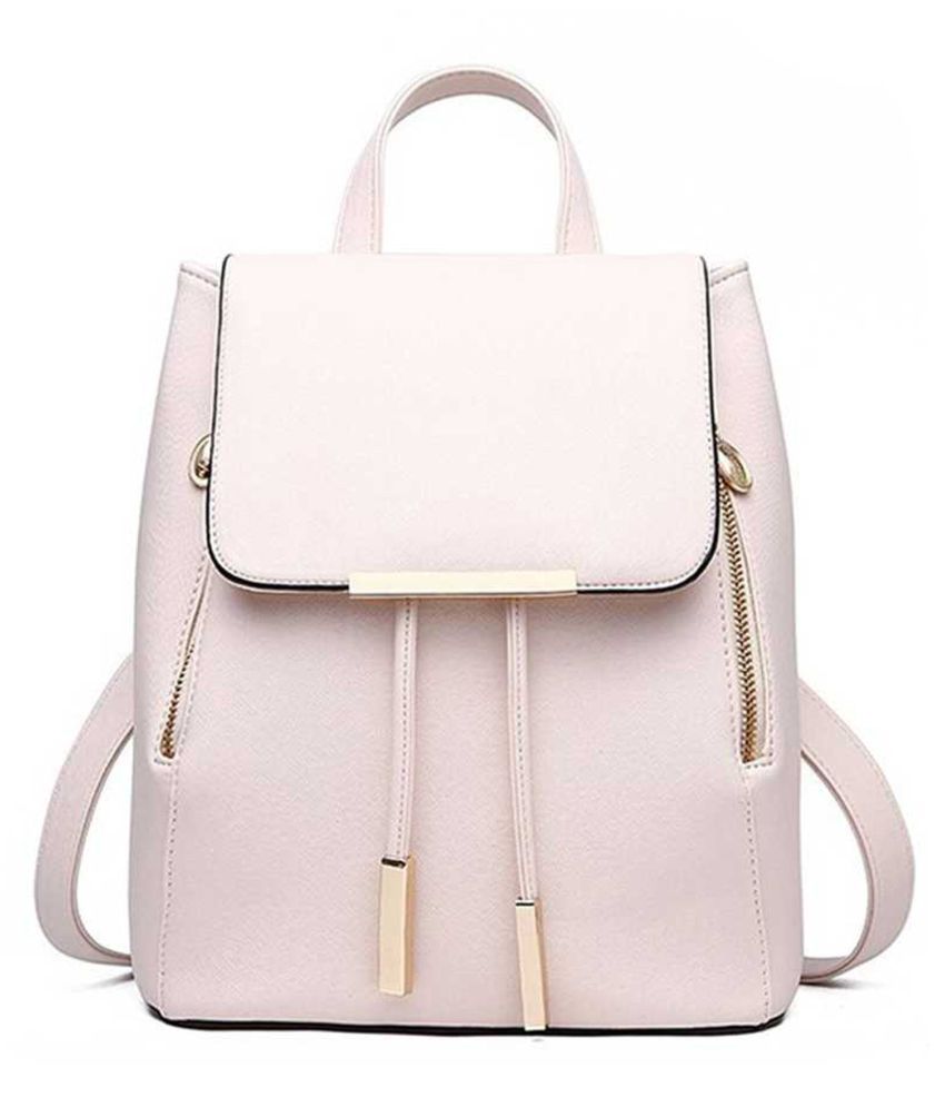 cream backpack purse