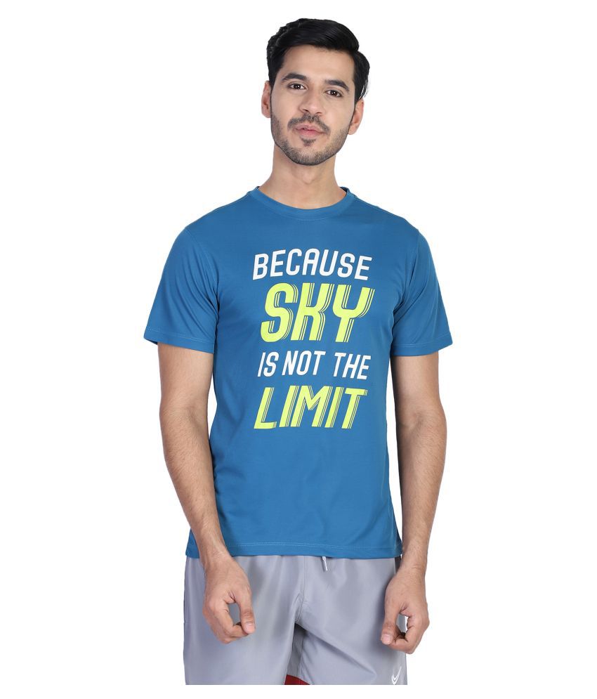     			YUUKI - Light Blue Polyester Regular Fit Men's Sports T-Shirt ( Pack of 1 )