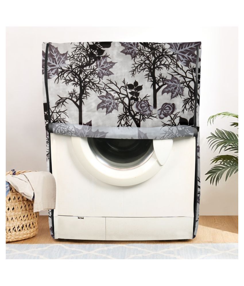     			E-Retailer Single Polyester Black Washing Machine Cover for Universal 7 kg Front Load