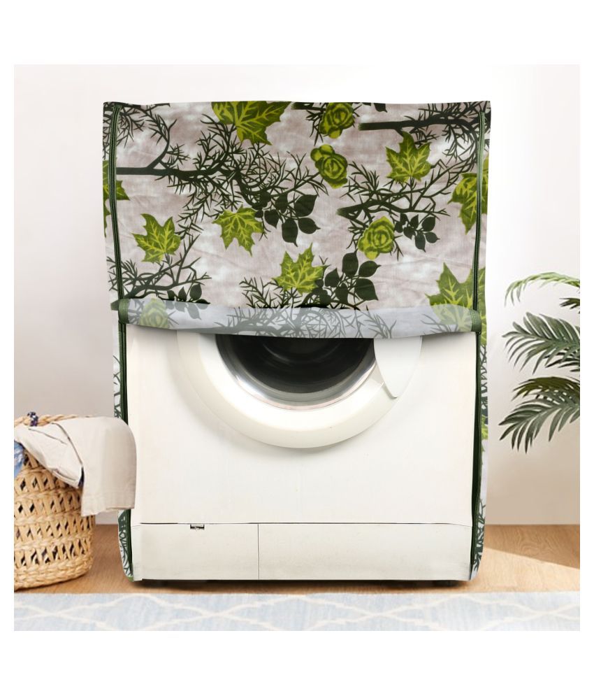     			E-Retailer Single Polyester Green Washing Machine Cover for Universal 7 kg Front Load