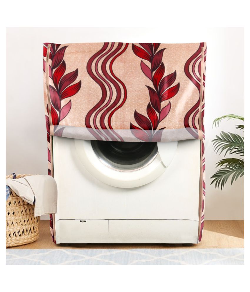     			E-Retailer Single Polyester Red Washing Machine Cover for Universal 7 kg Front Load