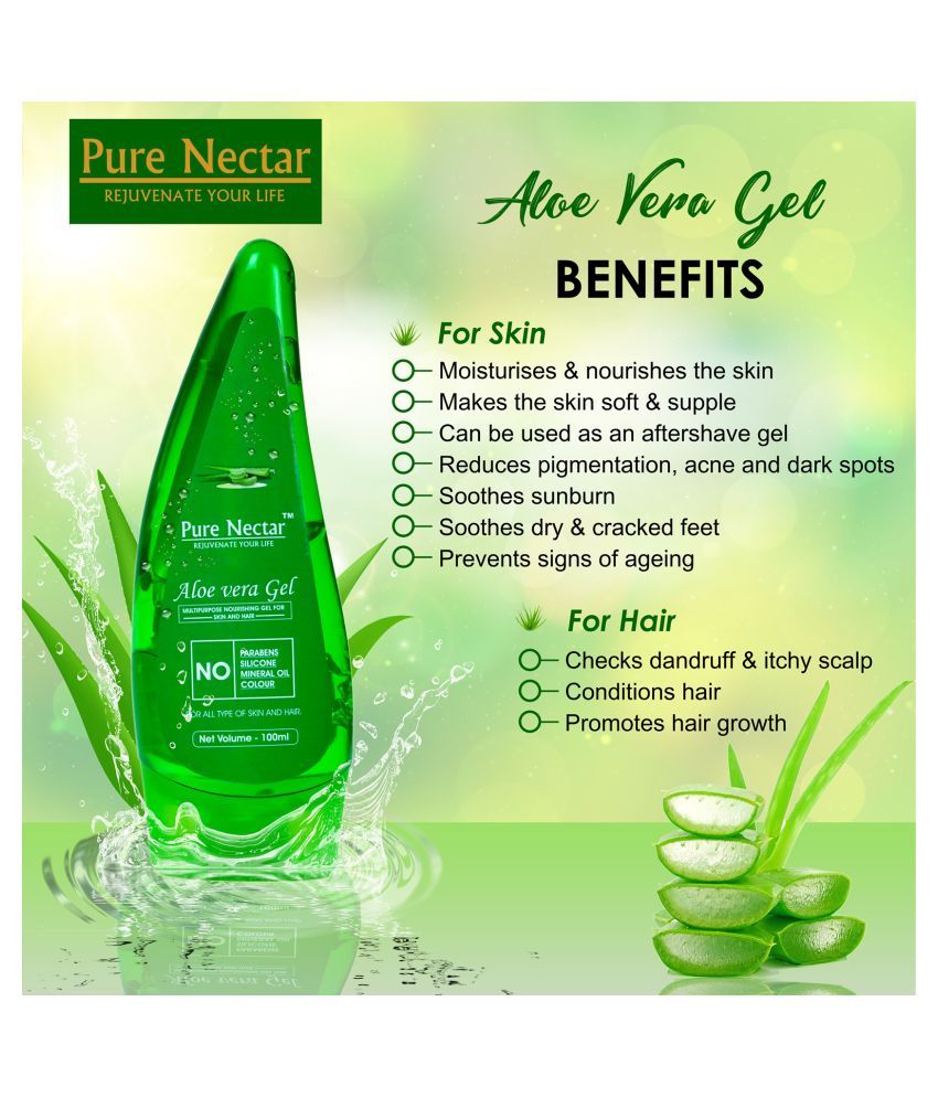 Pure Nectar Aloe Vera gel Moisturizer 100 ml Pack of 2: Buy Pure Nectar