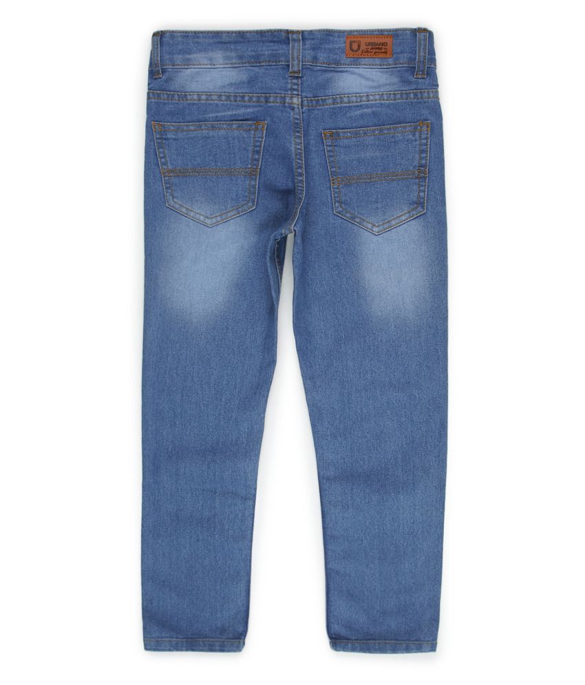Urbano Juniors Boy's Light Blue Slim Fit Washed Denim Jeans Stretch ...