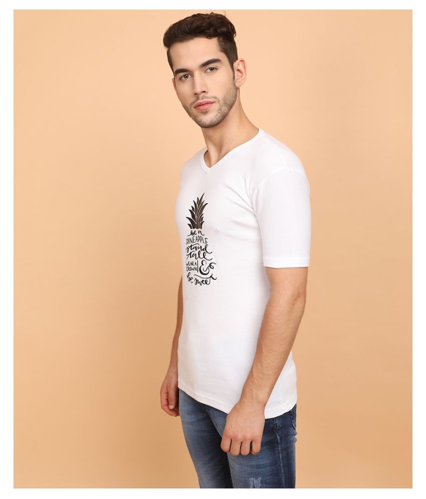 V2 Cotton Blend White Solids T-Shirt - Buy V2 Cotton Blend White Solids ...