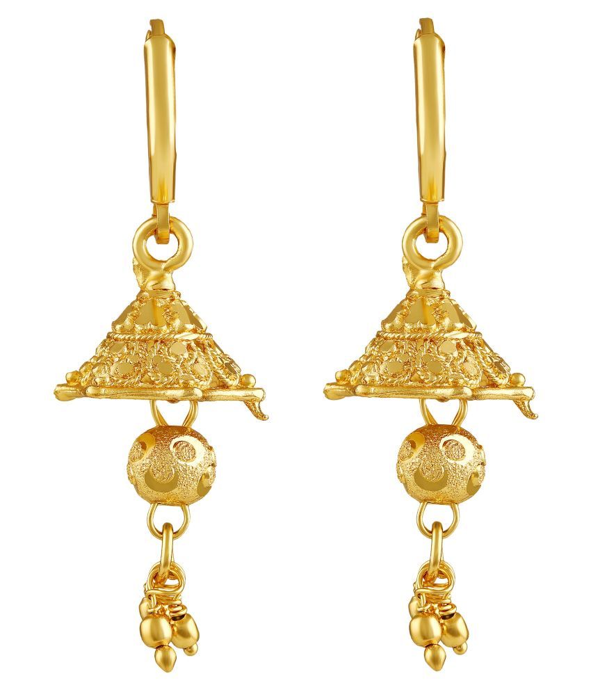     			Asmitta Daily wear Gold toned Jhumki/Hoop Earring for Women and Girls