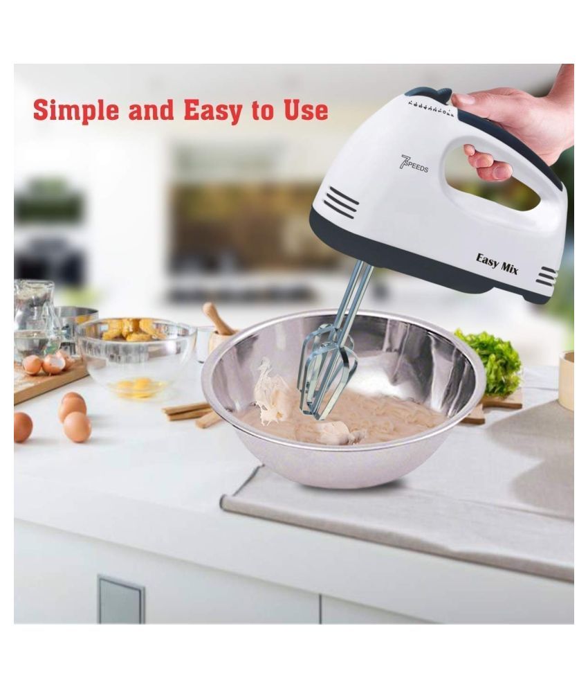 Electric Hand Mixer and Blenders with Chrome Beater and Dough Hook