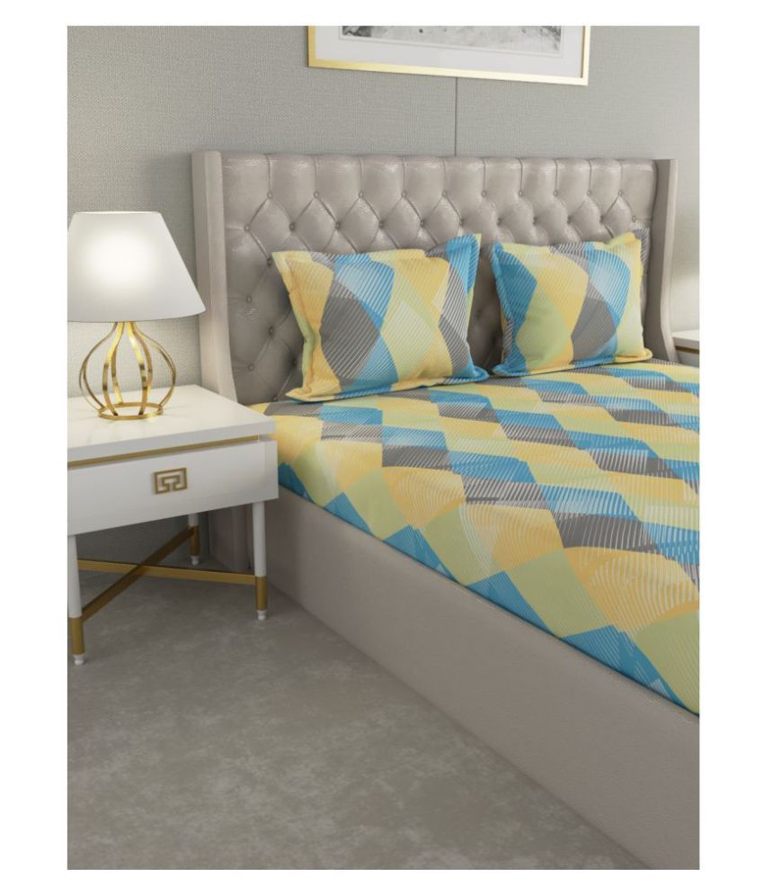 Raymond Home Cotton Double Bedsheet with 2 Pillow Covers ( 220 cm x 240