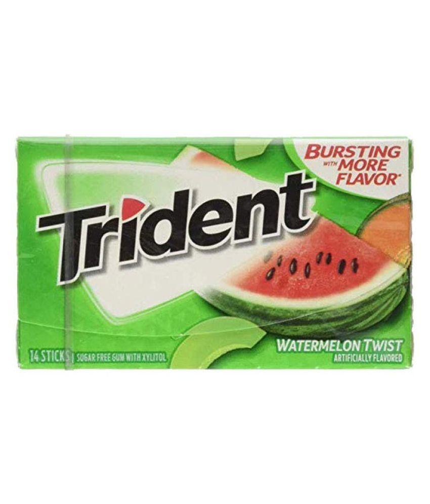 Trident Watermelon Twist, 14 Sticks Chewing Gum 26 gm: Buy Trident ...