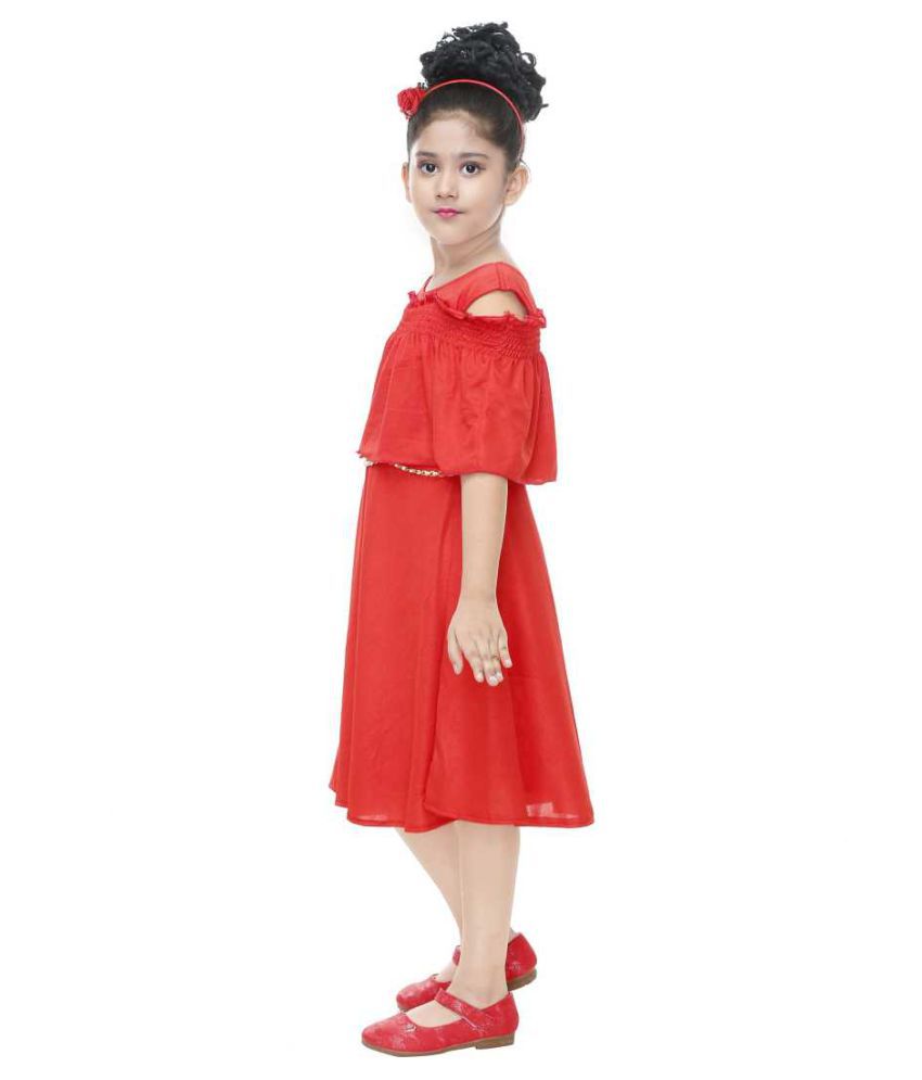 Digimart Red Color Frock For Girls - Buy Digimart Red Color Frock For ...