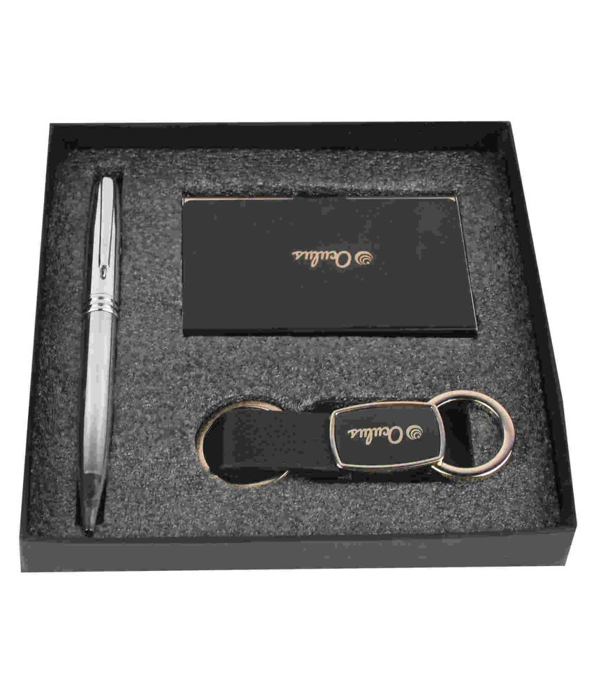 Oculus 3-In-1 Corporate Gift Set Business/Credit Card Holder, Premium Metal  Pen, Metal And Leather Key-Chain.: Buy Online At Best Price In India -  Snapdeal
