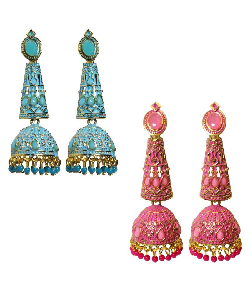 colourful jhumkas