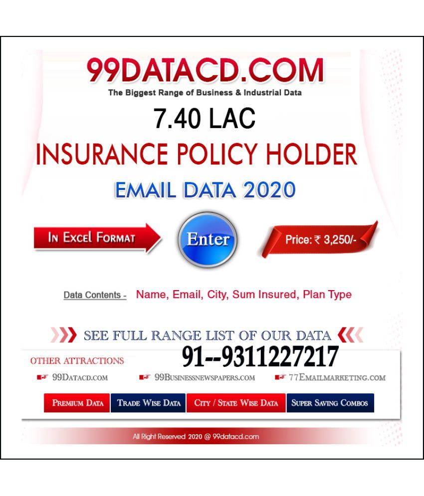 7.69 Lacs Insurance Policy Holders (All India - All Types ...