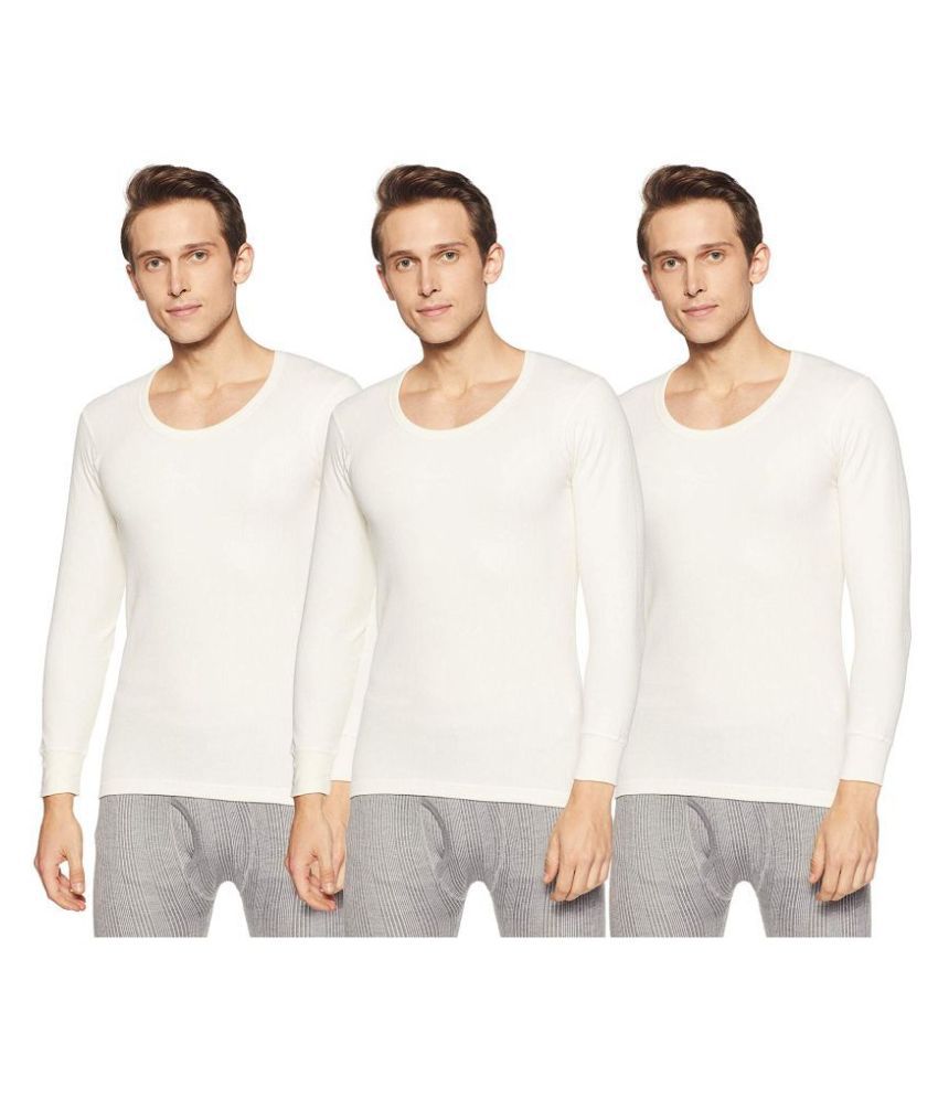     			Dixcy Scott - White Cotton Men's Thermal Tops ( Pack of 3 )