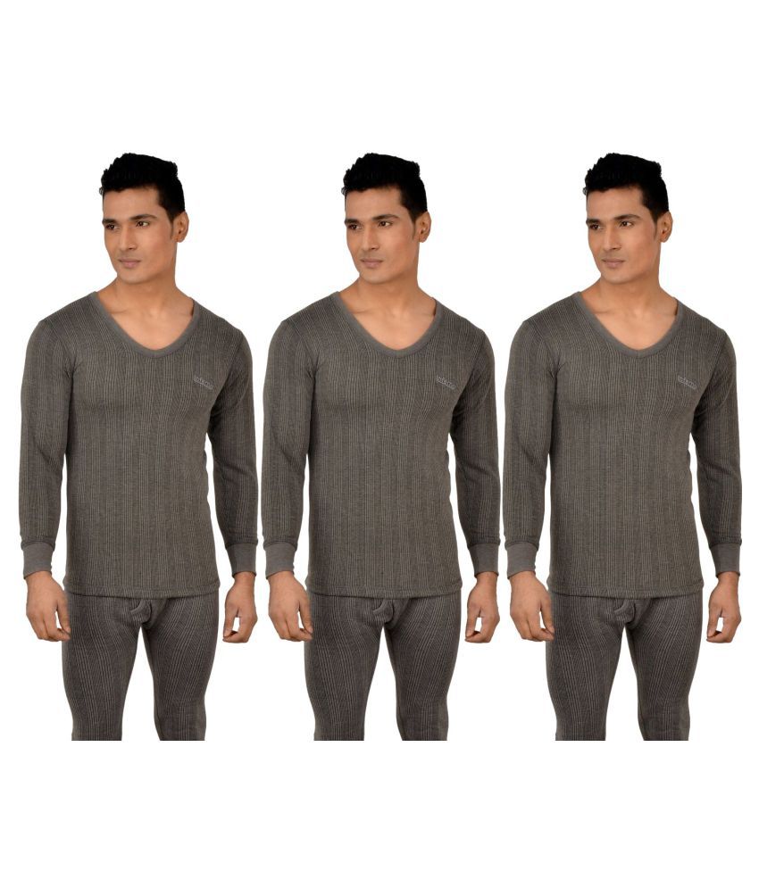     			Lux Inferno - Charcoal Cotton Men's Thermal Tops ( Pack of 3 )