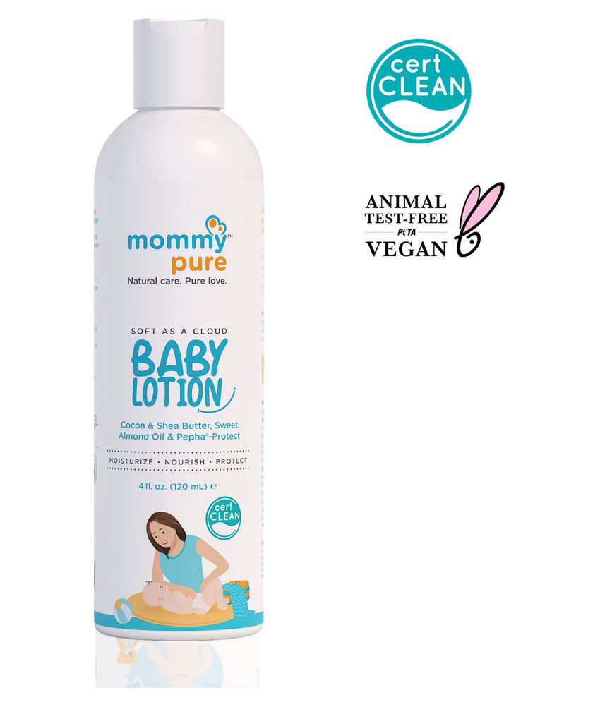 MommyPure Soft As A Cloud Baby Lotion| Natural, Nourishing & Gentle Moisturizer| Dermatologically Tested- 120mL