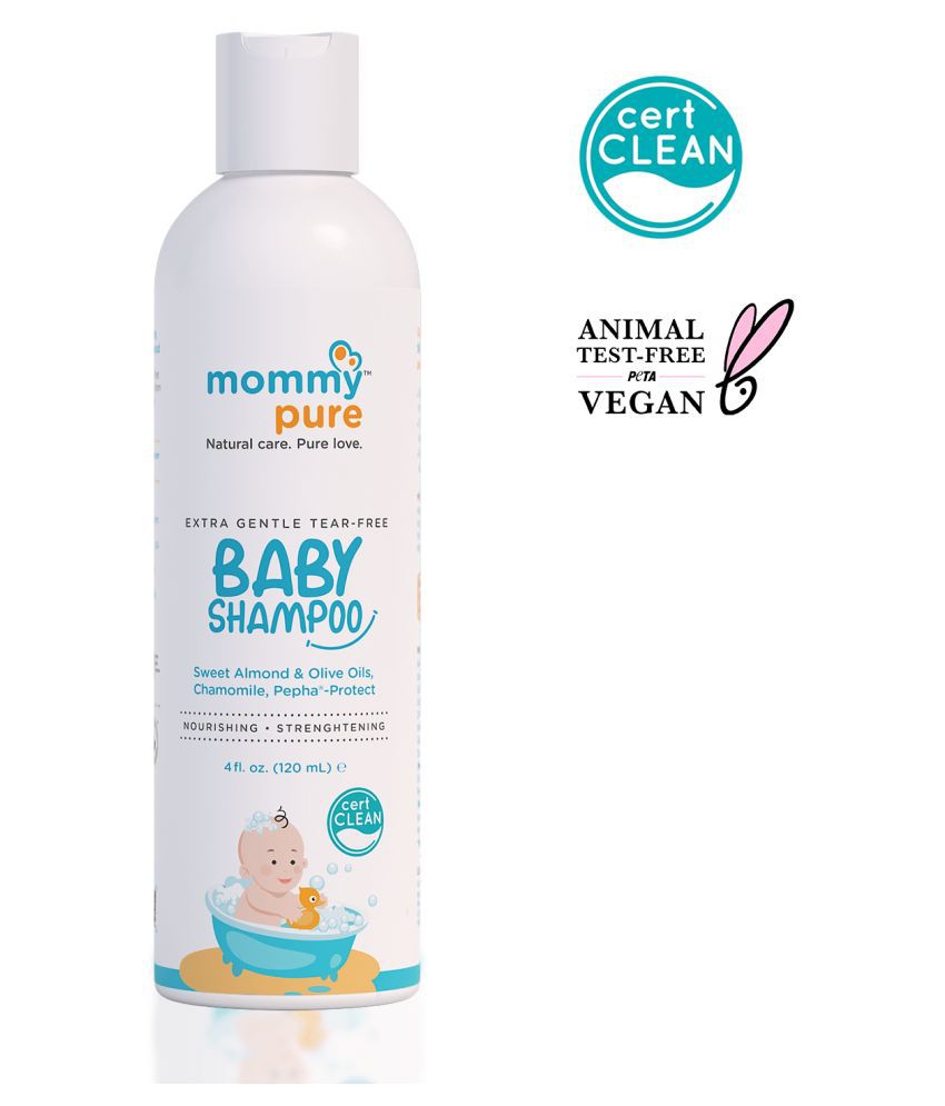 MommyPure Extra Gentle Tear-Free Baby Shampoo | Natural, Extra Gentle & Tear-Free Baby Shampoo | Dermatologically Tested - 120ml