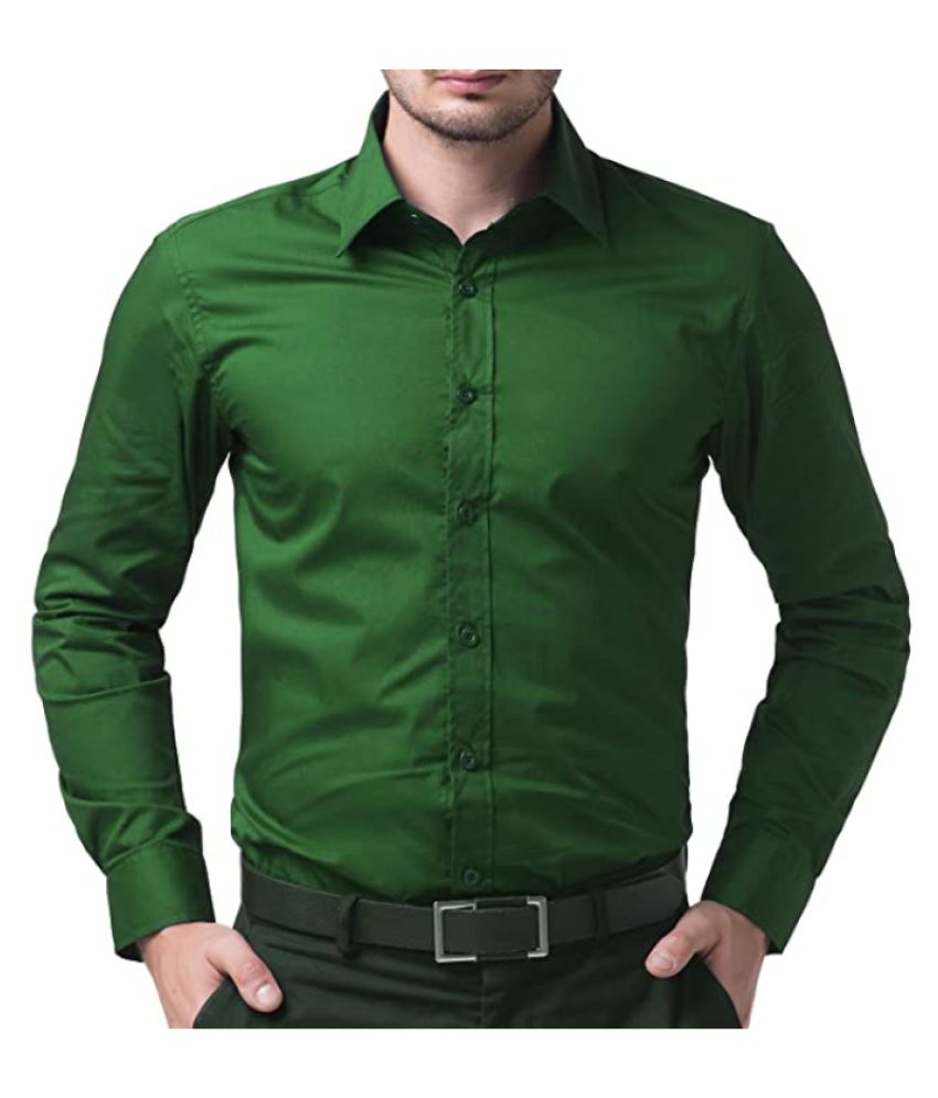 A2Z CLOTHES 100 Percent Cotton Green Shirt - Buy A2Z CLOTHES 100 ...
