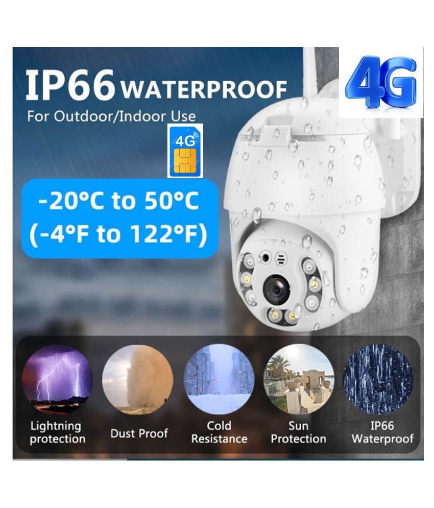 AUCTUS 4G 1080P COLOR NIGHT VISION PTZ 2 MP CCTV CAMERA CONNECT TO OTHER WIFI CAMERA.LAPTOP amp; MOBILE Surveillance Kit