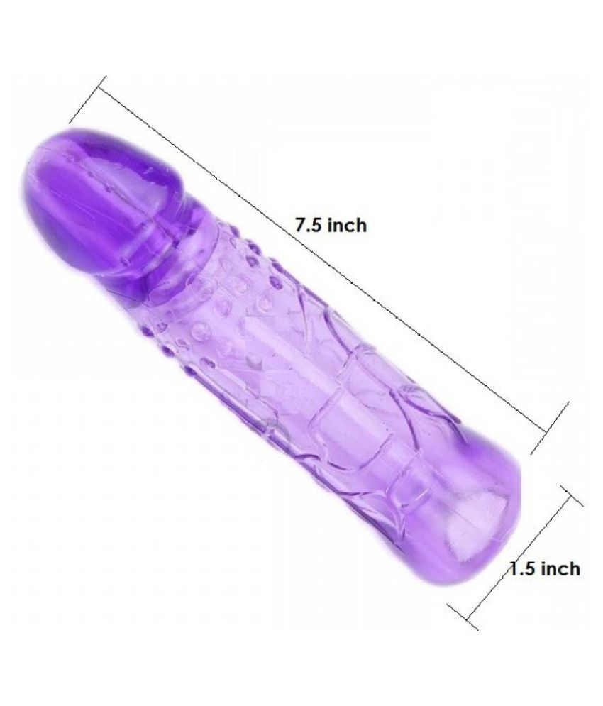 CRYSTAL CONDOM 8 INCH JUMBO HEAD REUSABLE CONDOM WASHABLE