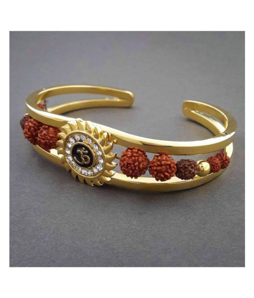 Cuff Kada Rudraksh American Diamond Gold Meena Om Sun Cuff Kada